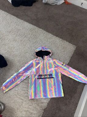 Men I Hooded Pullover Jacket - Holographic